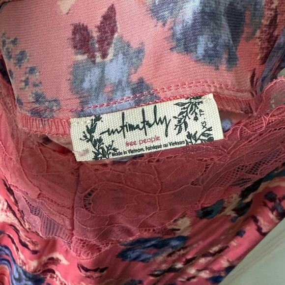 Free People First Date Maxi Slip Dress Sweet Pink Combo XS - Picture 7 of 8